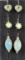 Three Pairs of Sterling Silver Earrings