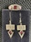 Garnet and Sterling Silver Ring and Earring Set
