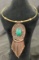 Chrysoprase and Mixed Metal Necklace