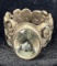 Sterling Silver Ring with Faceted Cut Stone
