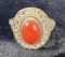 Red Coral Sterling Silver Ring