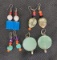 Theo Sable Fine Art Natural Gemstone and Bead Earrings Including Sterling Silver