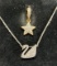 Swarovski Crystal Swan Necklace and Gold-toned Star Pendant