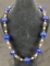 Lapis Lazuli, Mixed Metal, and Stone Necklace