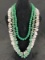 Natural Stone Necklaces with Gold Tone Beads Featuring Green Aventurine