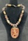 Lois S. Beiker Ivory-Style Figurative Carved and Beaded Necklace