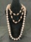Rose Quartz Necklace Pairing with Gold-Tone Wire Accents and Beading