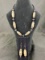 Modern Art Beaded Necklace and Earring Pairing