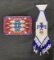 Native American Beaded Belt Buckle and Vibrant Colored Pendant
