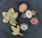 Vintage Costume Brooch Pin Assortment Featuring Sarah Coventry Cameo