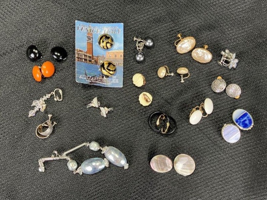 Vintage Earring Assortment Featuring Swarovski and Venetian Art Glass