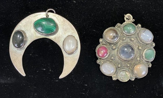 Pair of Natural Stone Pendants