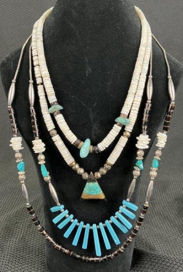 Group of Three Turquoise Necklaces
