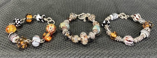 Murano Style Blown Glass Bracelet Collection