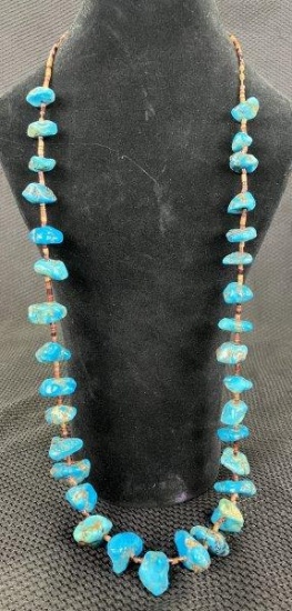 Natural Turquoise Beaded Necklace