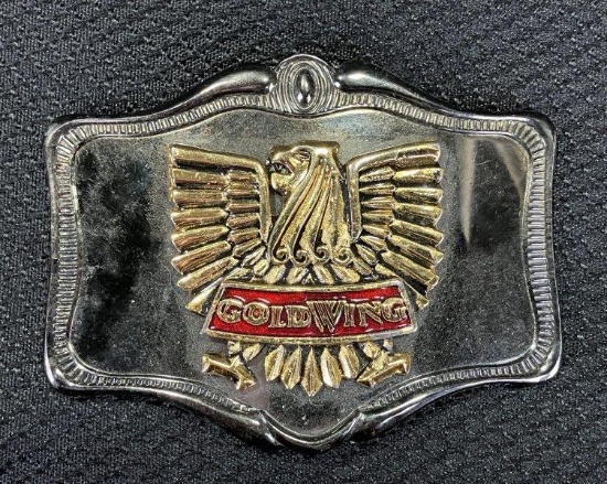Gold Wing Mixed Metal Eagle Motif Belt Buckle