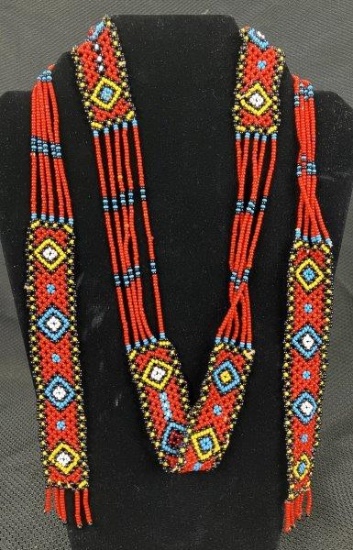 Native American Style Hand Beaded Belt