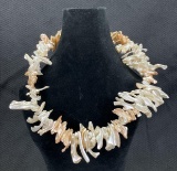 Theo Sable Natural Pearl and Abalone Necklace