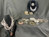 Jewelry Assortment Featuring Silvertone and Goldtone Elements