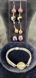 Murano Style Blown Glass Bracelet and Earring Collection