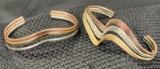 Pair of Mixed Metal Bracelets Featuring Sergio Lub Company
