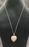 Chased Sterling Silver Double-Opening Heart Locket