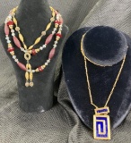 Three Vintage Necklaces Including Estee Lauder Perfume Locket
