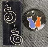 Theo Sable Fine Art Jewelry Pairing Featuring Cat Ceramic Pendant