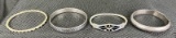 Group of Four Sterling Silver Bangle Bracelets