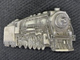 Steam Engine Train Belt Buckle, Indiana Metal Craft, 1979