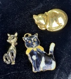 Assorted Cat Jewelry Featuring Enameled Pendant