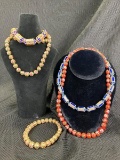 Cloisonne Bead Grouping with Gold Detailing