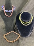 Cloisonne Bead Grouping with Gold Detailing