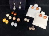 Sterling Silver and Pearl Earring Grouping