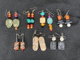Theo Sable Fine Art Earrings Featuring Pearl and Natural Stone
