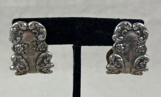 Signed T. Foree Sterling Silver Earrings
