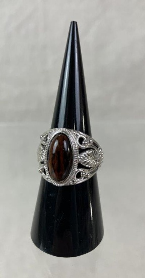 Karis Silvertone and Ironstone Statement Ring