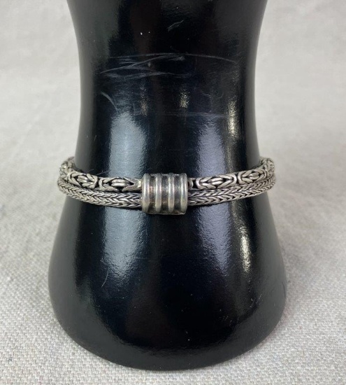 GeoArt Sterling Silver Braided Bracelet
