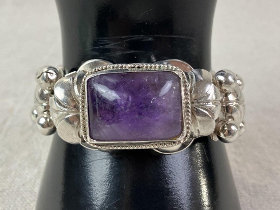 Design Craft Sterling Silver and Amethyst Bracelet