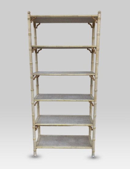 Mid-Century Modern Faux Bamboo Shelf