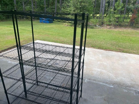 2- 72" Metal Storage Shelves Black