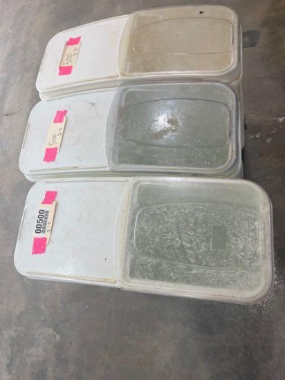 3 LARGE STORAGE BINS FOR DRY GOODS