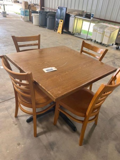WOOD TABLE WITH 4 CHAIRS