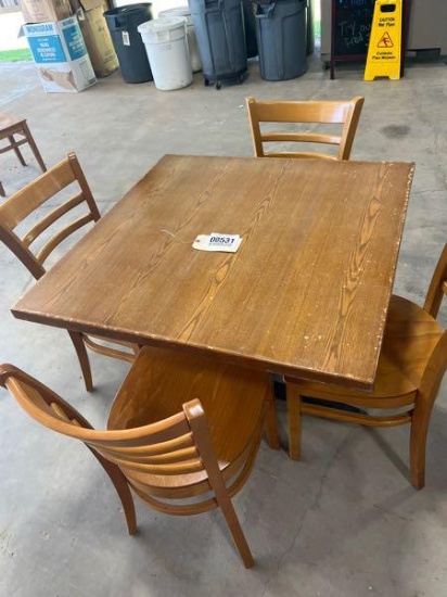 Wood Table with 4 Chairs