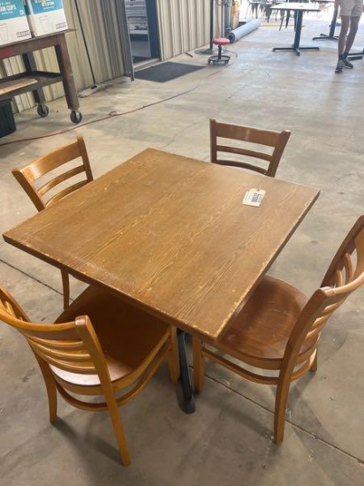 Wood Table With 4 Chairs