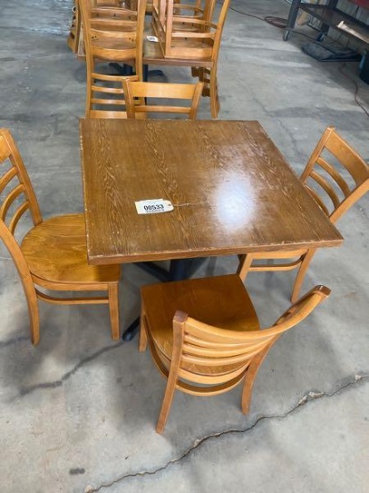 Wood Table With 4 Chairs