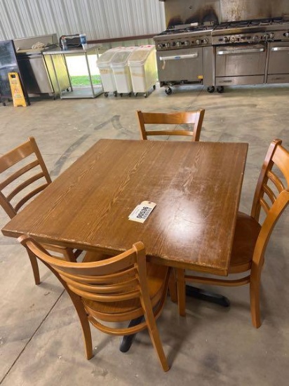 WOOD TABLE WITH 4 CHAIRS