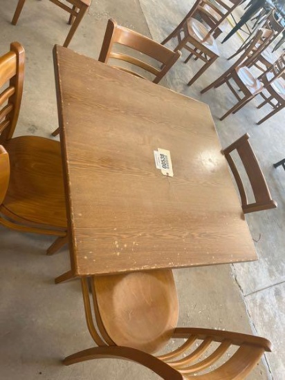 WOOD TABLE WITH 4 CHAIRS