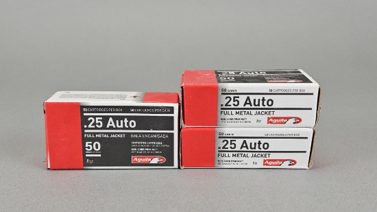 3 - 50rd Aguila .25 Auto 50gr FMJ Ammunition