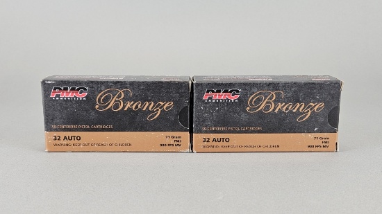 2 - 50rd PMC Bronze 32 Auto 71gr FMJ Ammo